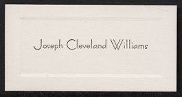 Name Card for Joseph Cleveland Williams